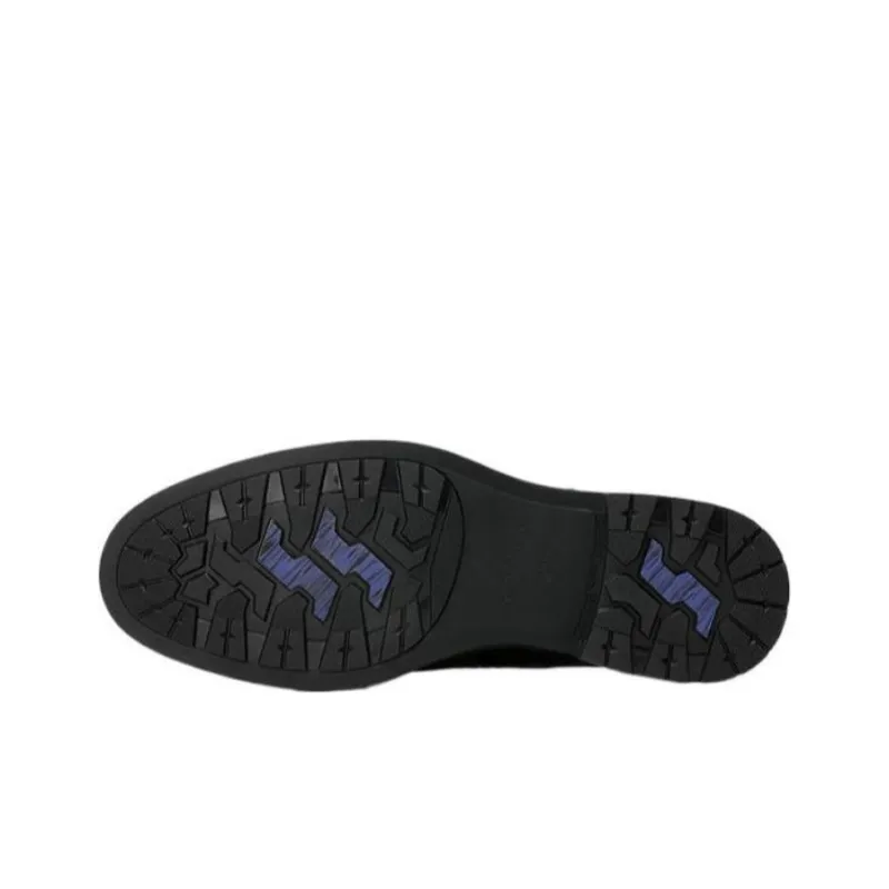 CROWN Dress Shoes Men Low Top Black-4