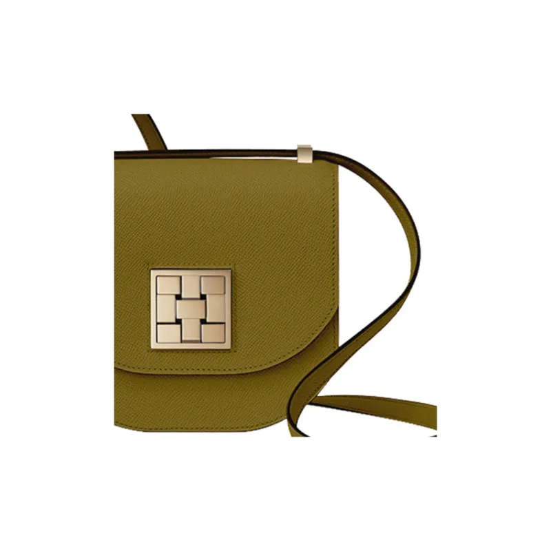 HERMES Mosaique Epsom Calfskin Shoulder Bag Crossbody Bag Women's 6T Toundra Tundra Green/Brown-1