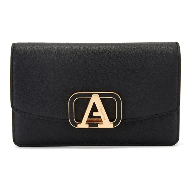 AQUASCUTUM Embossed Cow Leather Crossbody Bag Shoulder Bag Backpack Women's Brown & Black-0