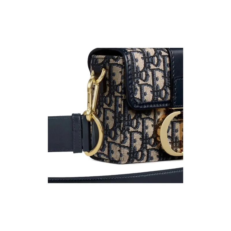 DIOR 30 Montaigne Box Bag Blue DIOR Oblique Jacquard-8