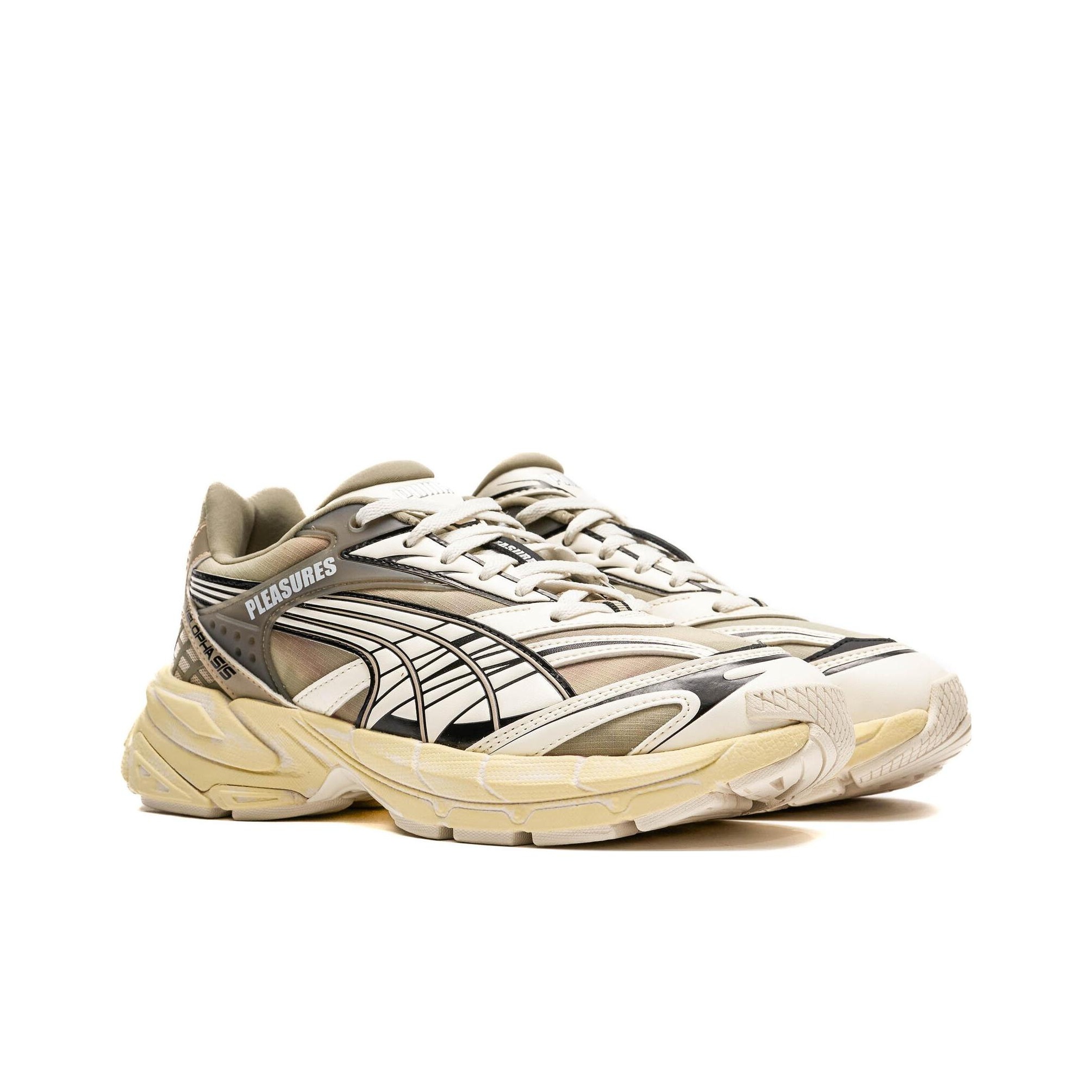 PLEASURES x PUMA ☆ Velophasis ‘Overdyed’ PUMA x PLEASURES Unveil the Overdyed Velophasis Sneaker