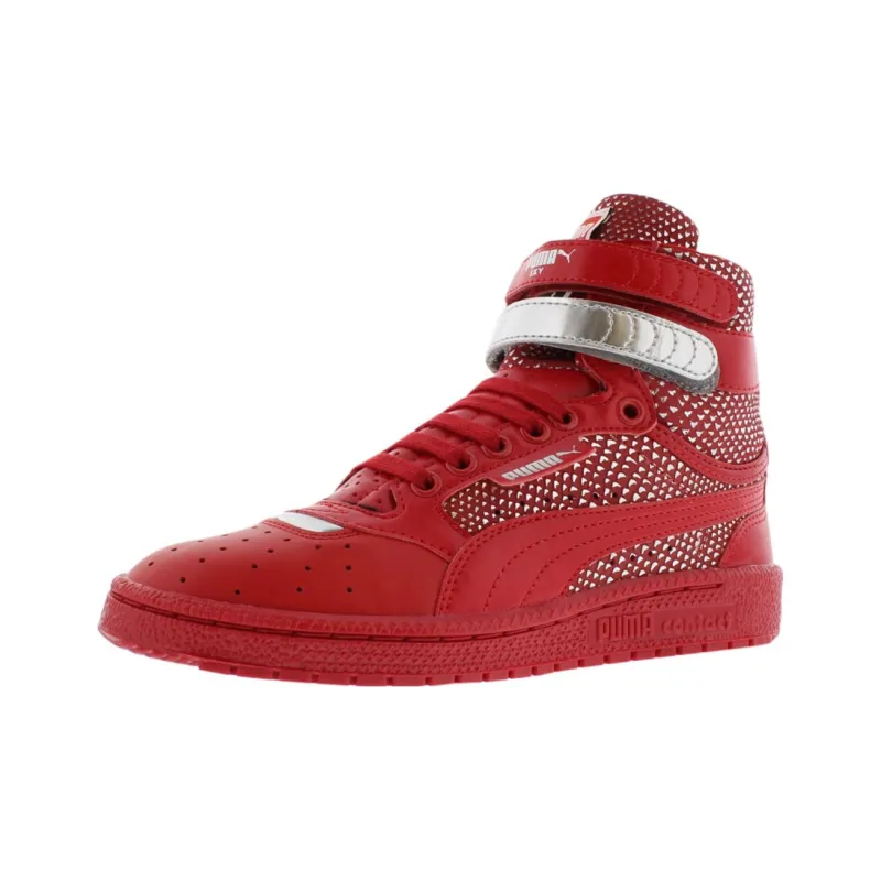 PUMA Sky 2 Slip-Resistant High-Top Skateboard Shoes Women's Red-1