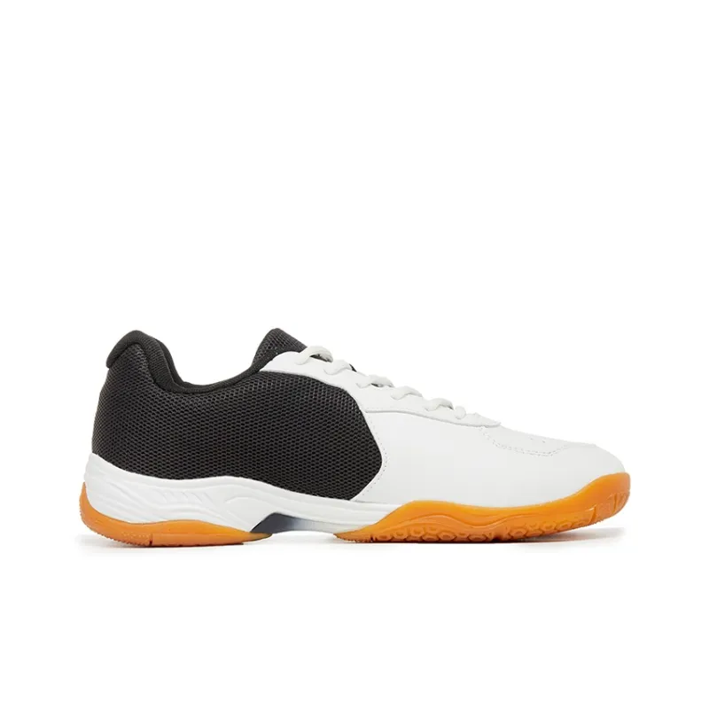 VOIT Cushioning Abrasion Resistant Breathable Low Top Badminton Shoes Unisex White Black-1