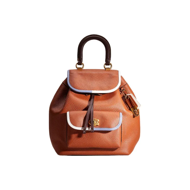 COACH Riya Glove Tanned Leather Backpack Medium Size Women's Brown-0