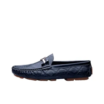 CKVUSAMG Gommino Loafers Men Black/White/Blue