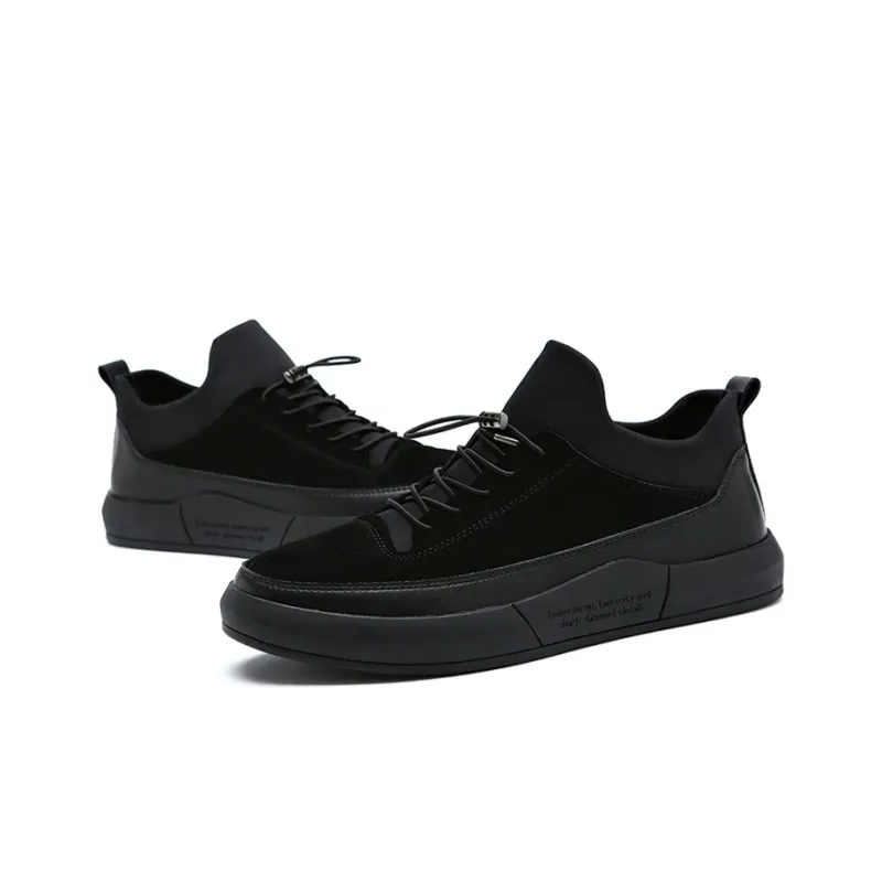 YEDANI Slip Resistant Low Top Skateboard Shoes Men's Black-3