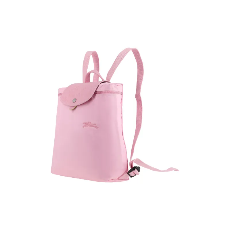 LONGCHAMP Le Pliage Green Cow Leather Trim Backpack Women's Rose Pink-1
