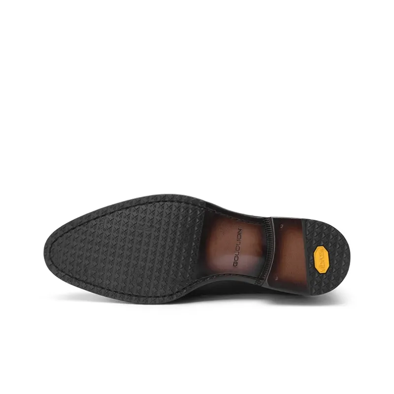 GOLDLION Dress Shoes Men Low Top Black/Gray-4