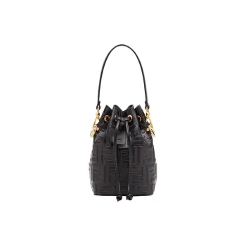FENDI Mon Tresor Calfskin Bucket Bag, Shoulder Bag, Crossbody Bag, Handbag Mini Women's Black