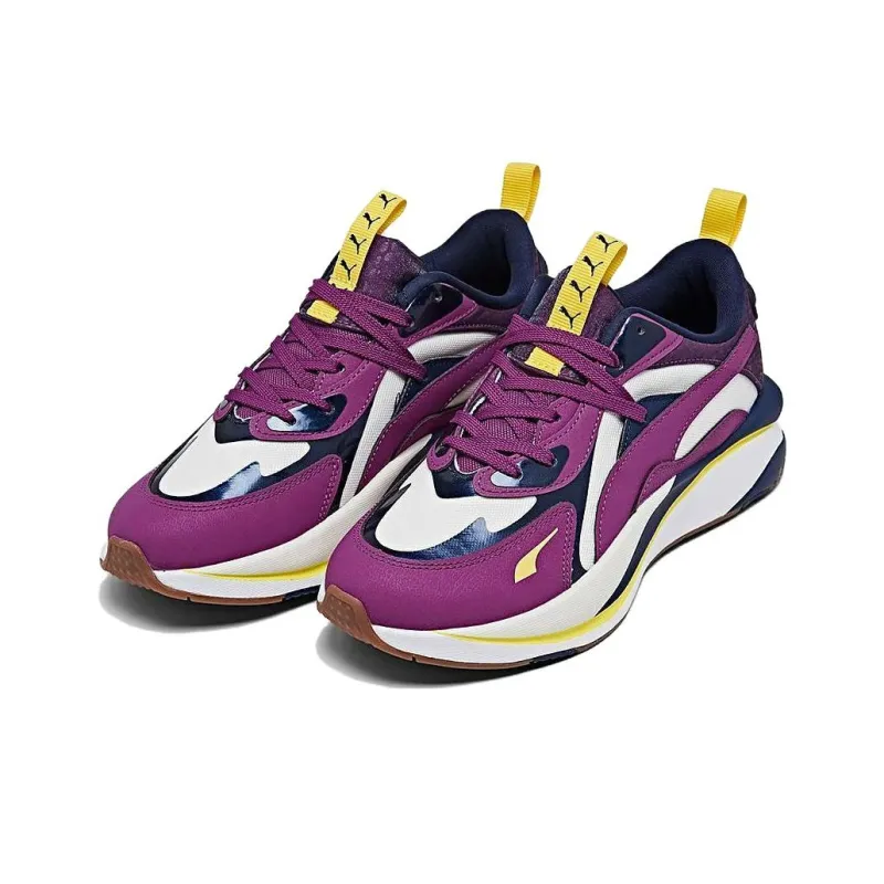PUMA Rs Curve Cushioned Slip Resistant Mid Top Running Shoes Women's White Purple-3