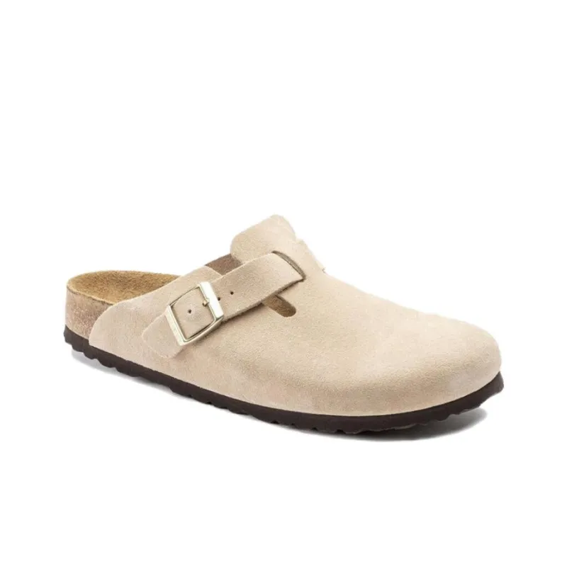 Birkenstock Boston Soft Footbed Suede Nude-1