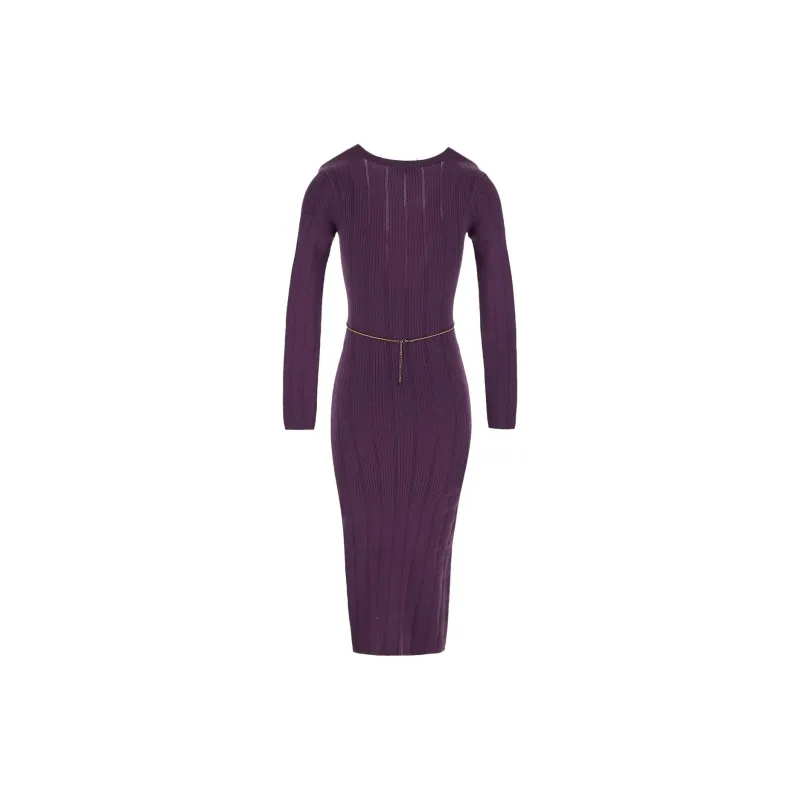 Elisabetta Franchi Long Sleeved Dresses Women's Purple-1