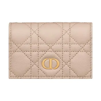 DIOR Caro Calfskin Wallet Extra Small Women's Caramel Beige
