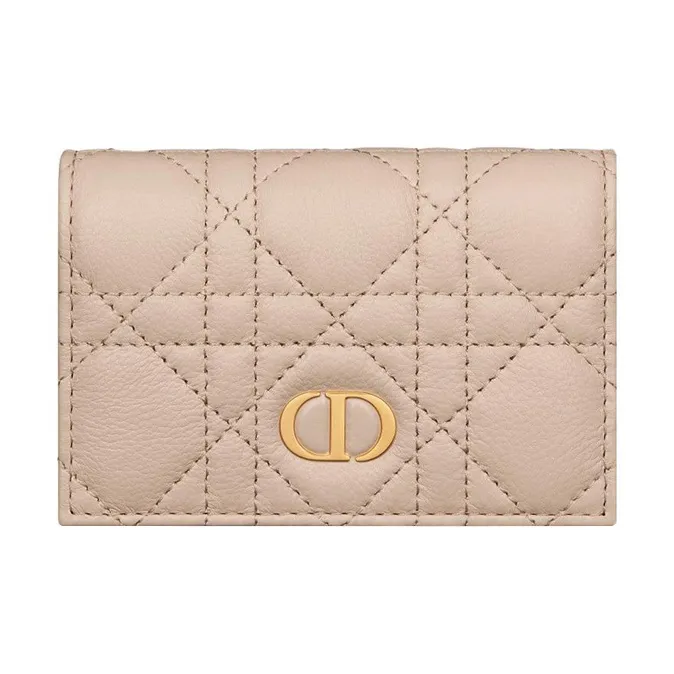 DIOR Caro Calfskin Wallet Extra Small Women's Caramel Beige-0