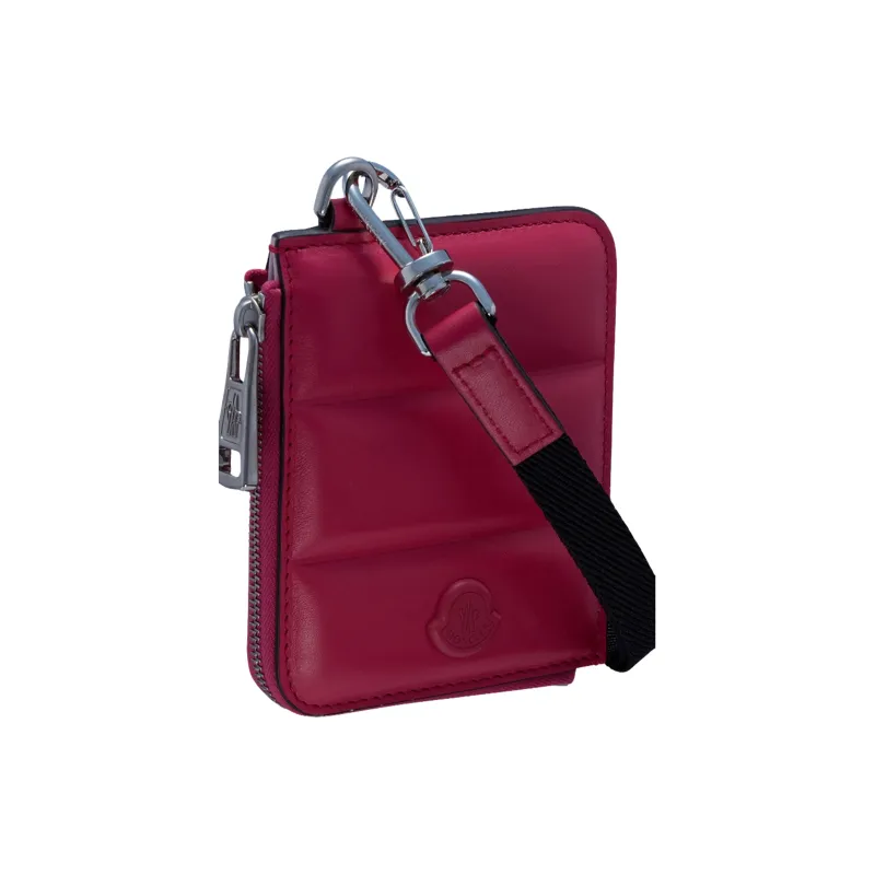 Moncler Fabric Cow Leather Patchwork Wallet Unisex Fuchsia-2