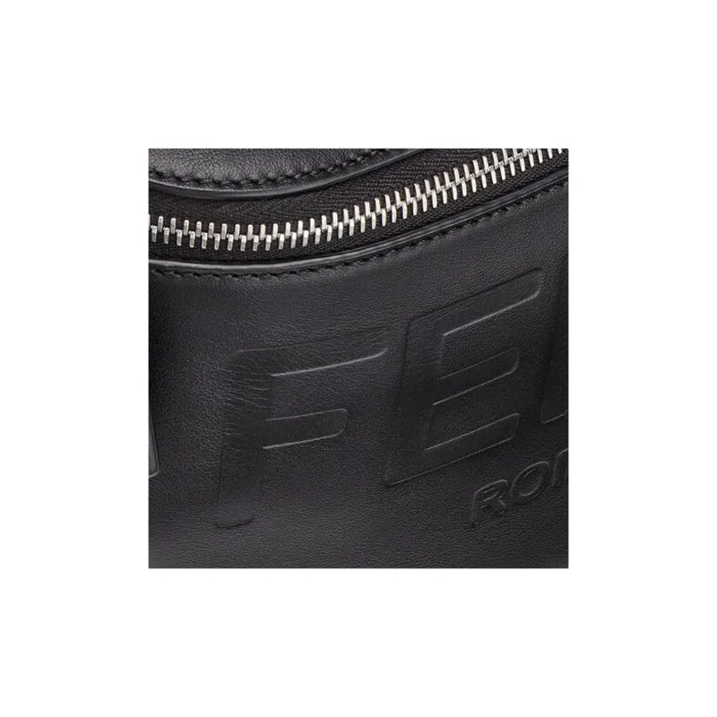 FENDI Leather Crossbody Bag Shoulder Bag Fanny Pack Small Size Men's Black-4