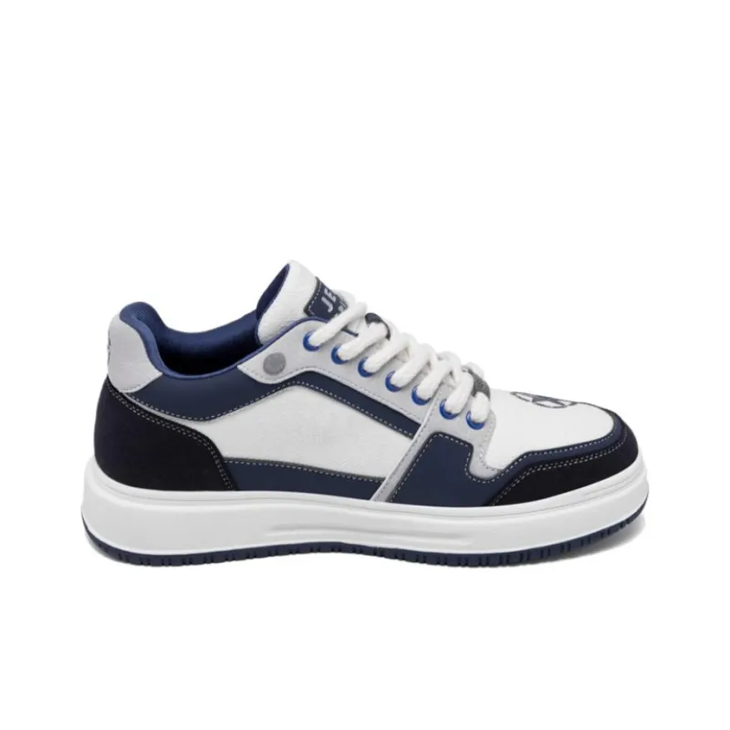 JEEP SPIRIT Skateboard Shoes Men Low Top Polar White Furious Sea Blue-1