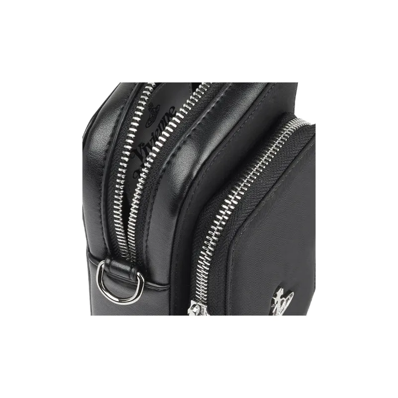 Vivienne Westwood Recycled Polyester One Shoulder Crossbody Cell Phone Pouch Regular Men's Black-3