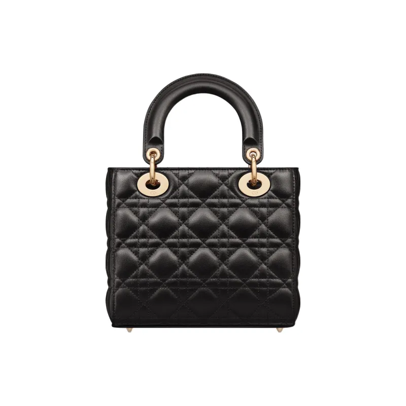 DIOR Lady DiorMy ABCDior Sheepskin Daisie Bag Portable Crossbody Bag Shoulder Bag Small Size Women's Black-2