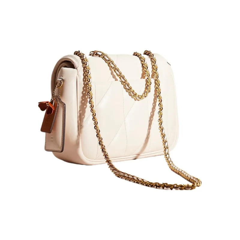 COACH Studio Nappa Leather Pillow Bag Handbag, Shoulder Bag Medium Size Women's White-1