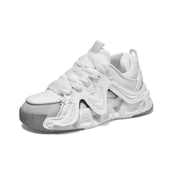 Masongarments Storm Size 3 Abrasion Resistant Breathable Height Increasing Low Top Chunky Sneakers Unisex Vintage White