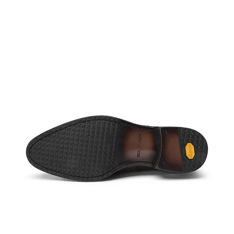 GOLDLION Dress Shoes Men Low Top Black/Gray-9