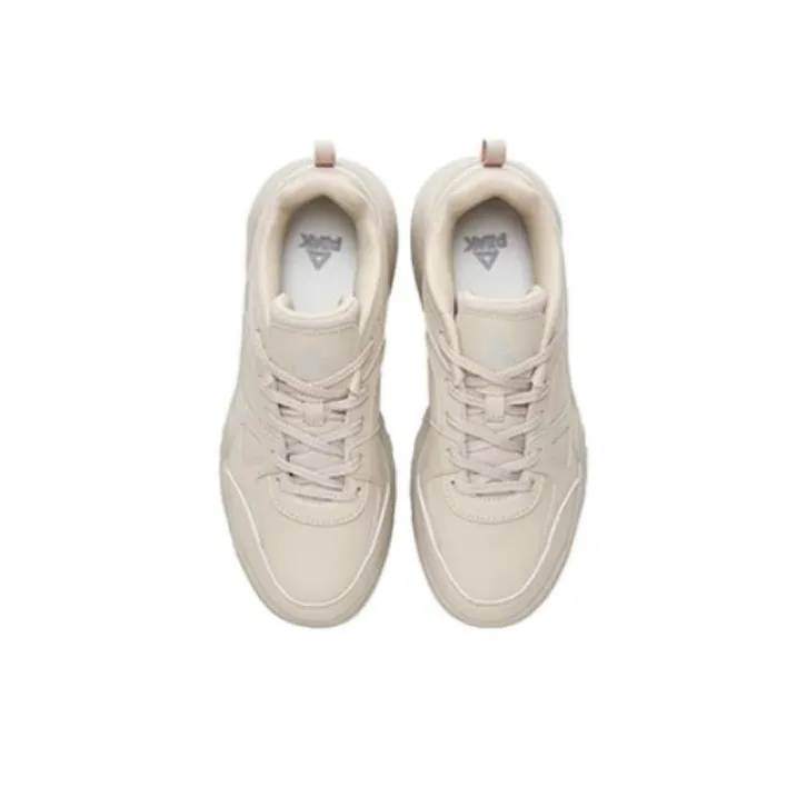 PEAK Cushioning, Wear Resistant Low Top Chunky Sneakers Women's Beige Gray-4