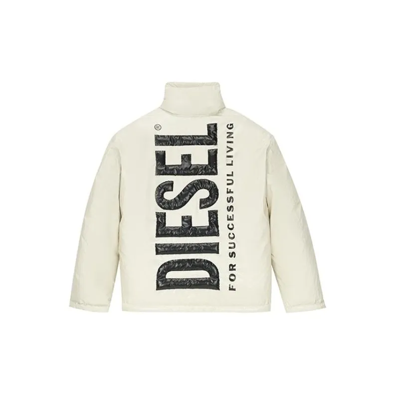 DIESEL Logo Patch Funnel Neck Padded Jacket-1