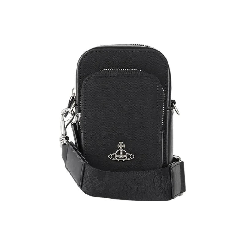 Vivienne Westwood Recycled Polyester One Shoulder Crossbody Cell Phone Pouch Regular Men's Black-0