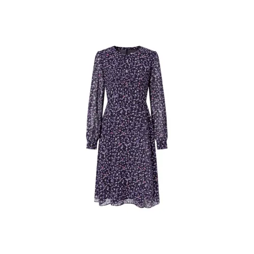 JZ. ANNAKRO Long-Sleeved Dresses Women's Floral Dark Purple