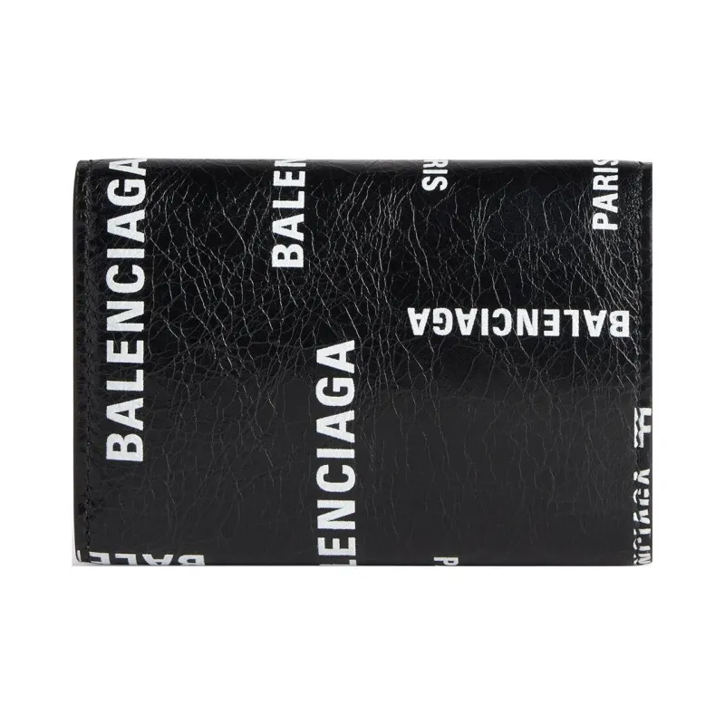 Balenciaga Allover Logo Printed Coin Mini Wallet-1