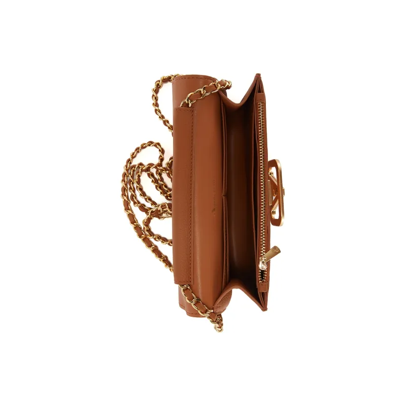 AQUASCUTUM Embossed Cow Leather Crossbody Bag Shoulder Bag Backpack Women's Brown & Black-10