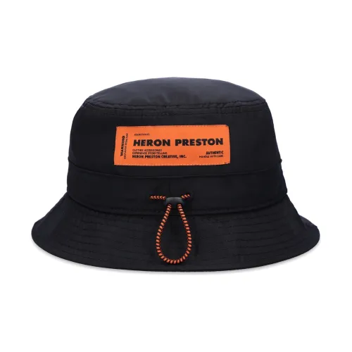 HERON PRESTON Cotton Blend Bucket Hats Men's Black