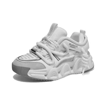 Masongarments Storm 2 Height Increasing Wear Resistant Low Top Chunky Sneakers Unisex Ivory White