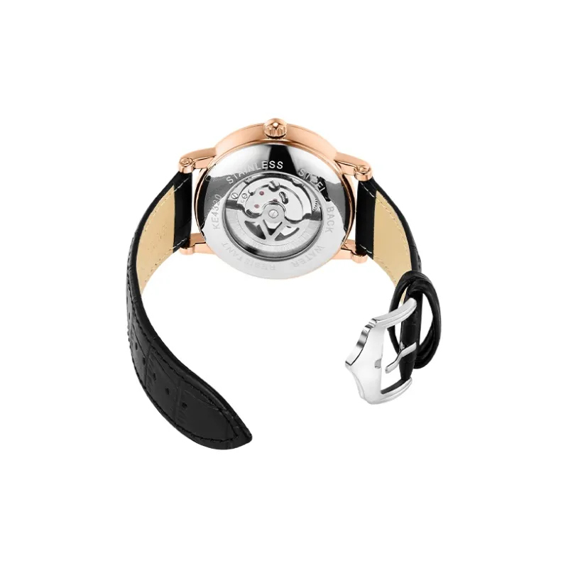 Katie Ermilio Wrist Watch Automatic Mechanical Movement Genuine Leather Strap White Dial Men's Watches-15