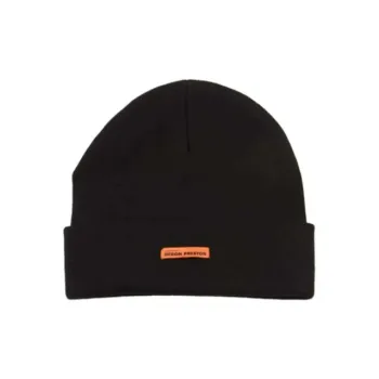 HERON PRESTON Logo Tag Ribbed Knit Beanie