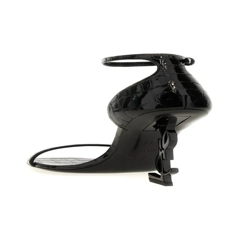 SAINT LAURENT Opyum 110mm Crocodile-embossed Sandals-4