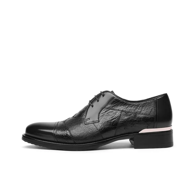 GOLDLION Dress Shoes Men Low Top Black/Gray-0