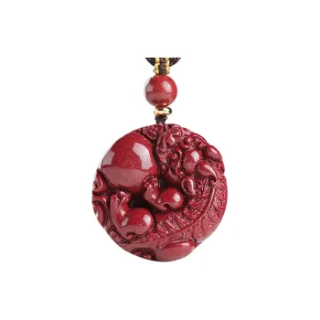 With The Heart Of The Jade Reconstructed Cinnabar Jade Necklaces Unisex