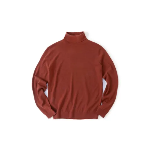 Mr.Bu Sweaters Men Warm Brick Red