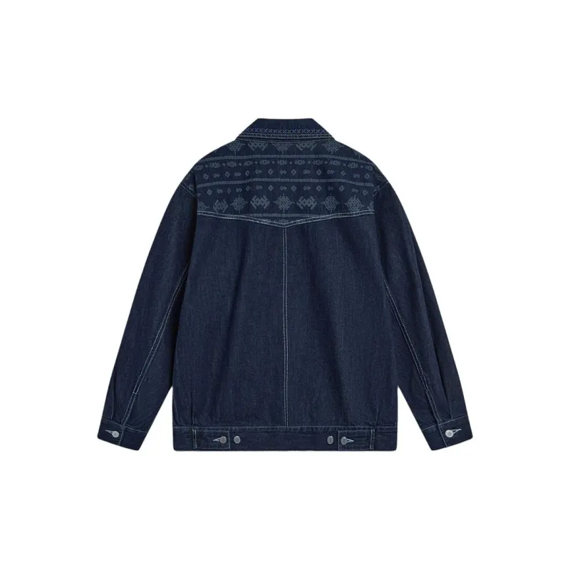 LiNing Sports Life Collection Denim Jacket Men's Denim Blue-1