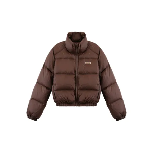 OYANXI Puffer Jackets Women's Dark Brown