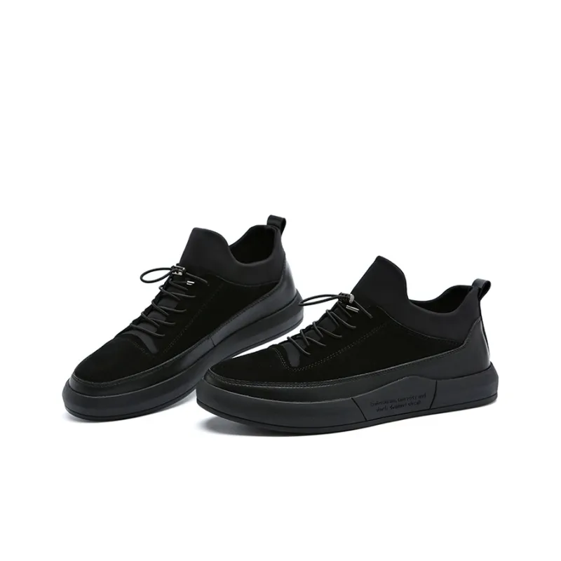 YEDANI Slip Resistant Low Top Skateboard Shoes Men's Black-2