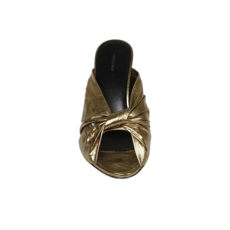 Balenciaga Slide Slippers Women's Gold-3