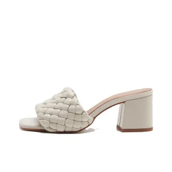 FLATTERED Odessa Slide Slippers 4cm Women's White