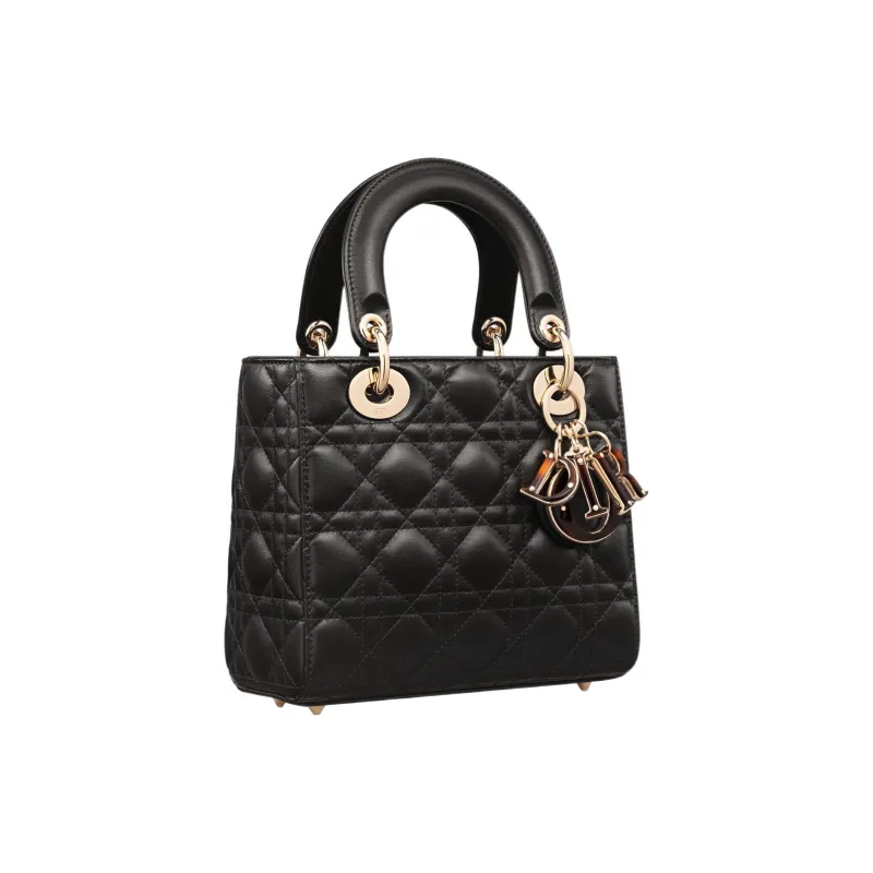 DIOR Lady DiorMy ABCDior Sheepskin Daisie Bag Portable Crossbody Bag Shoulder Bag Small Size Women's Black-1