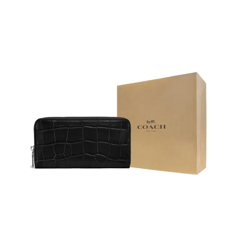 COACH Unisex Accordion Wallet Black-5