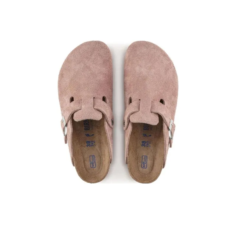 Birkenstock Boston Soft Footbed Suede Leather Narrow Fit 'Pink Clay' Women's-3