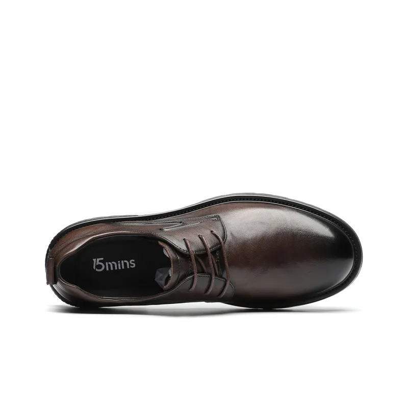 15 MINS Dress Shoes Men Low Top Black/Brown-12