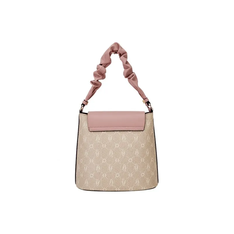 Hush Puppies Synthetic Leather Shoulder Bag Medium Size Women's Khaki/Beige Apricot/Coffee-9